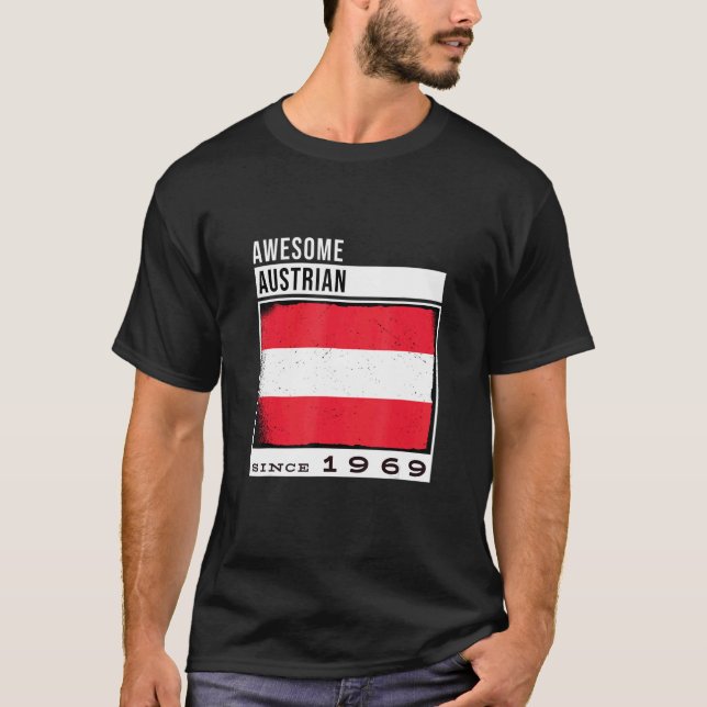 Camiseta Asombroso austriaco desde 1969 53° cumpleaños de A (Anverso)