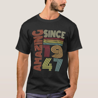 Camiseta Asombroso Desde 1947 Estilo Retro Vintage Cumpleañ