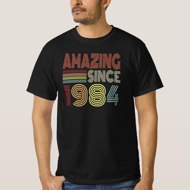 Camiseta Asombroso Desde 1984 Nacido Retro En 1984 (Anverso)