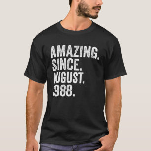 Camiseta Asombroso desde agosto de 1988 35 años de edad 35º
