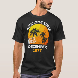 Camiseta Asombroso desde diciembre de 1977 Nacimiento Retro