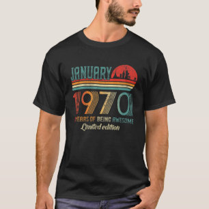 Camiseta Asombroso Desde Enero De 1970 Nació Janua De 52 Añ