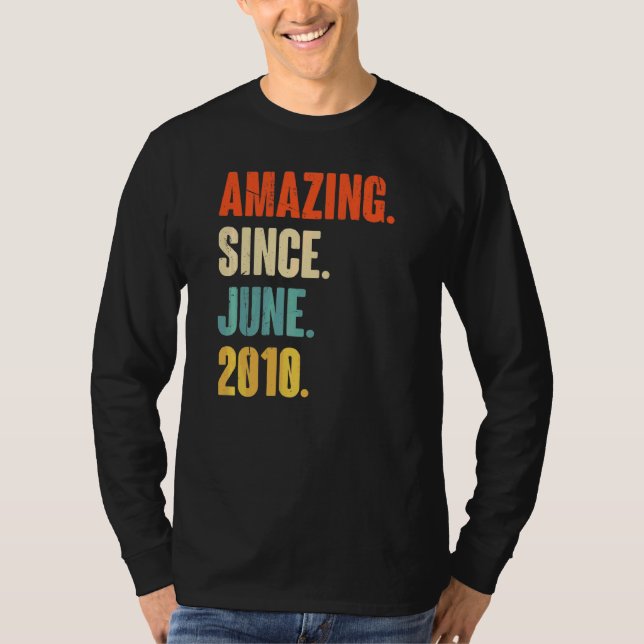 Camiseta Asombroso desde junio de 2010 12 años de edad (Anverso)