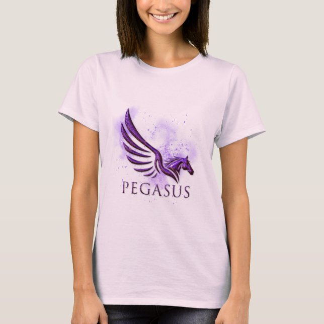 Camiseta Asombroso fondo cósmico púrpura púrpura Pegasus (Anverso)
