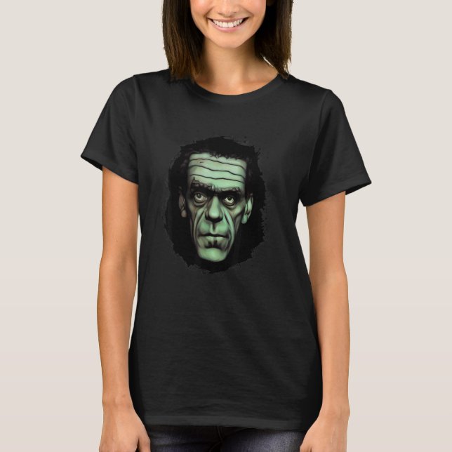 Camiseta Asombroso Halloween Frankenstein Monster Face (Anverso)