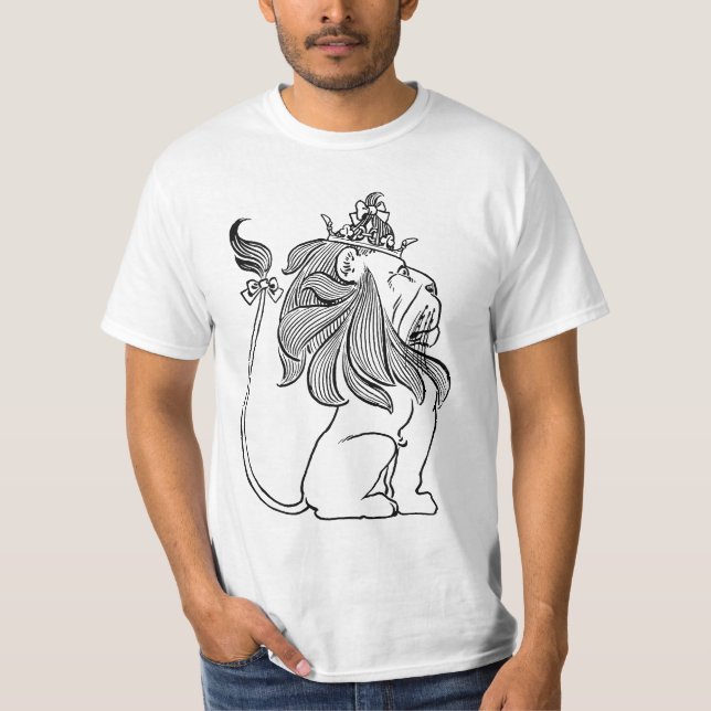 Camiseta Asombroso Mago de Oz, León Cobarde con Corona (Anverso)
