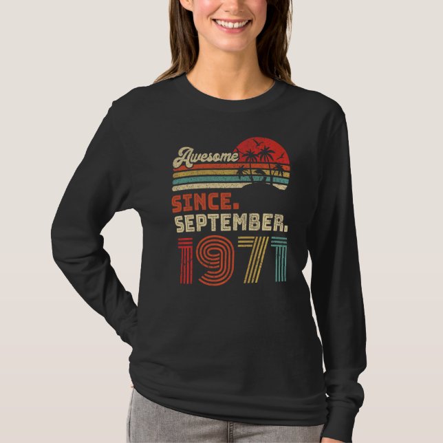 Camiseta Asombroso niño de 51 años desde septiembre de 1971 (Anverso)