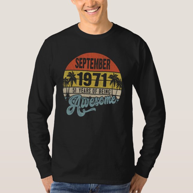 Camiseta Asombroso niño de 51 años desde septiembre de 1971 (Anverso)