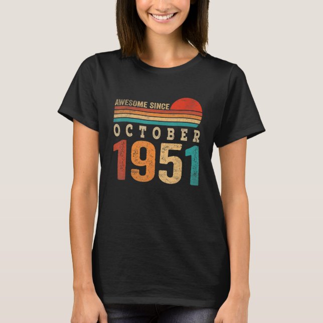 Camiseta Asombroso niño de 71 años desde octubre de 1951 (Anverso)