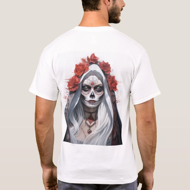 Camiseta Asombroso retrato de Santa Muerte de los Muertos (Reverso)