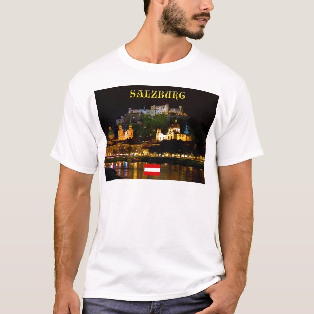 Camiseta ¡Asombroso! Salzburgo Austria con bandera (Anverso)
