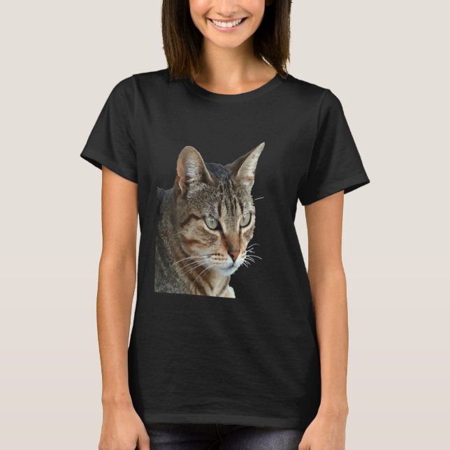 Camiseta Asombroso Vector de Retrato de Cierre de Gato de T (Anverso)