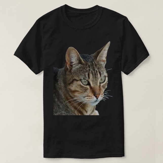 Camiseta Asombroso Vector de Retrato de Cierre de Gato de T (Diseño del anverso)