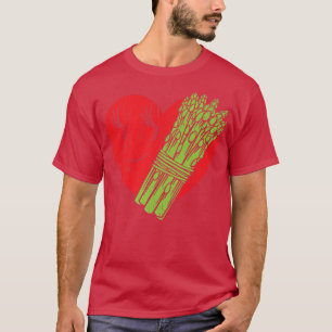 Camiseta Asparagus Heart Garden Vegetable Vegetariano
