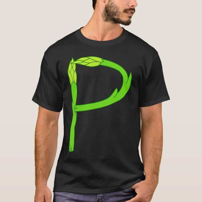 Camiseta Asparagus Pee Letter P Visual Pun Vegetable Humor (Anverso)