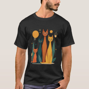 Camiseta Aspecto de gatos vintage retro de mediados de sigl