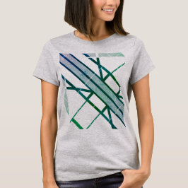 Camiseta Aspecto de MCM geométrico diagonal gris verde