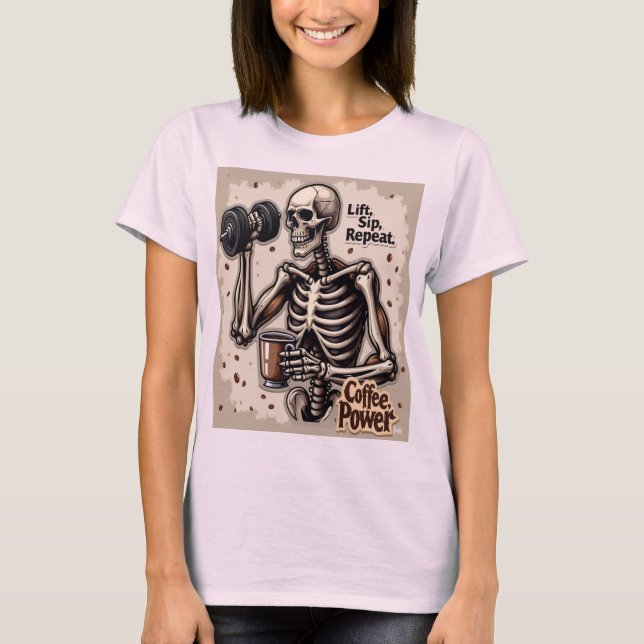 Camiseta Aspecto del elevador Repetir la imagen femenina (Anverso)