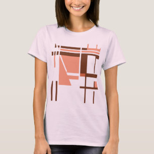 Camiseta Aspecto del MCM del Naranja coralino Abstrato geom