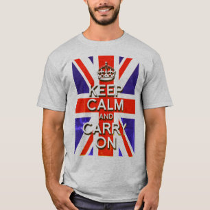 Camiseta aspecto lavado Bandera Union Jack mantén la calma