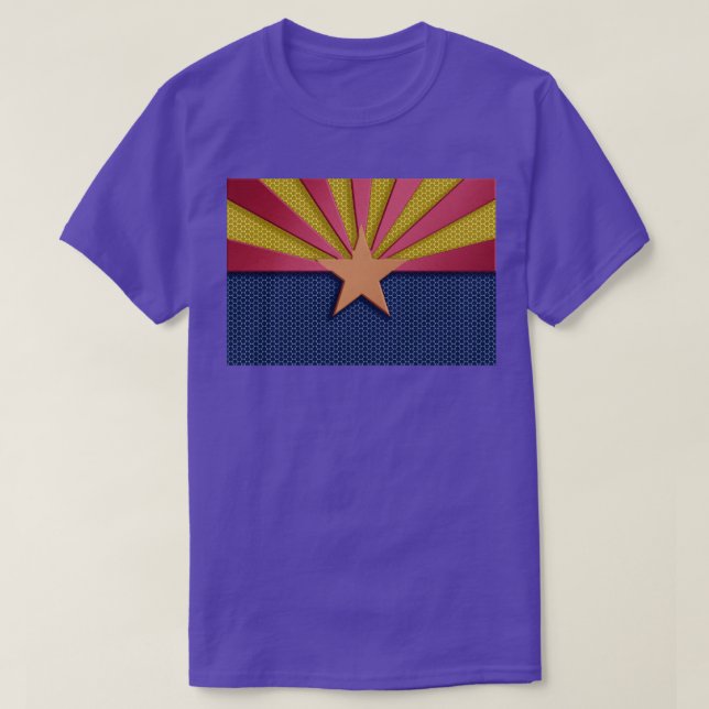 Camiseta Aspecto Metalizado de la bandera de Arizona (Diseño del anverso)