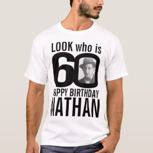 Camiseta Aspecto mono de 60 años 60 foto y nombre personali