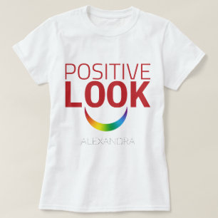 Camiseta Aspecto positivo Ojos Sonrisa rojo arcoiris nombre
