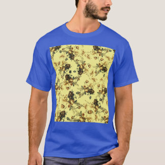 Camiseta Aspecto psicodélico Patrón floral o flor