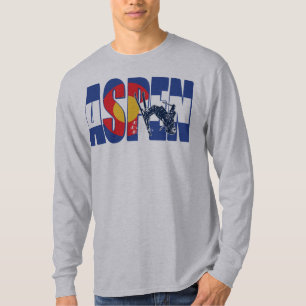 Camiseta Aspen Colorado con Esquiador de Nieve