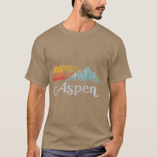 Camiseta Aspen Colorado Vintage Mountain Sunset Eighties
