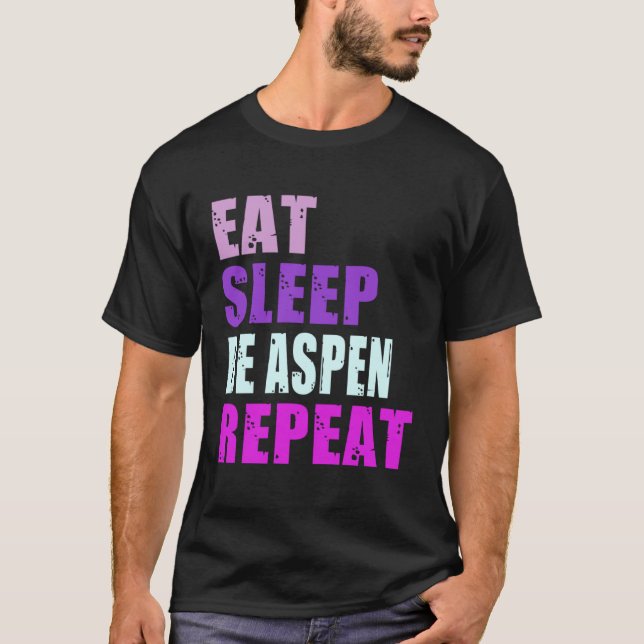 Camiseta Aspen Eat Sleep Be Repeat Aspen (Anverso)