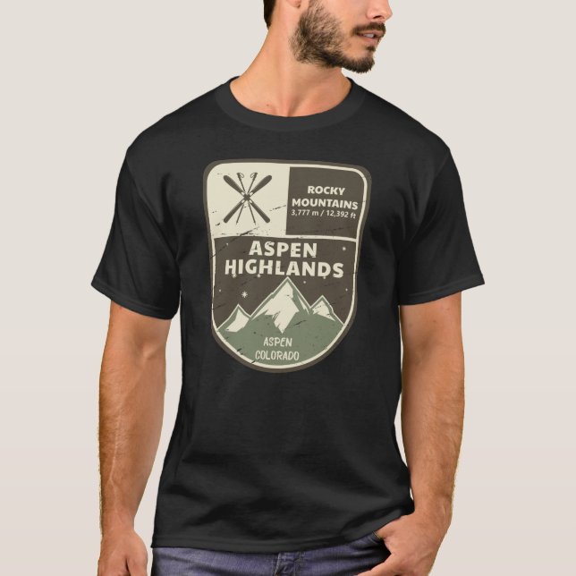 Camiseta Aspen Highlands Aspen Rocky Mountains Colorado (Anverso)