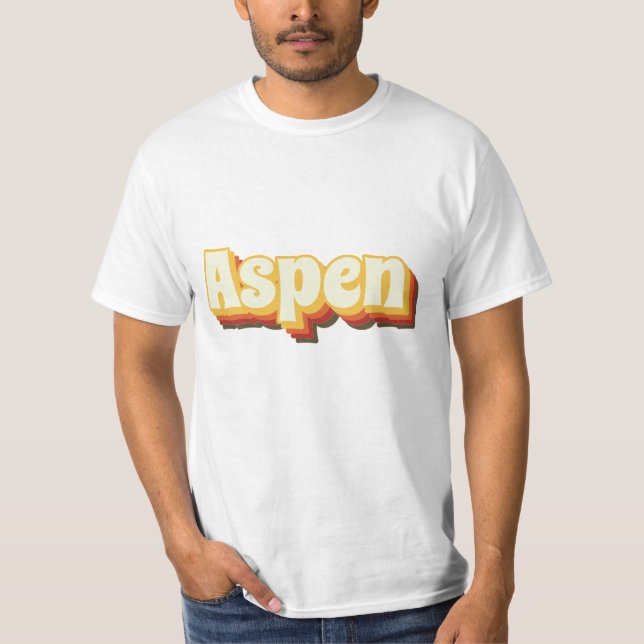 Camiseta Aspen Retro Vintage Text (Anverso)