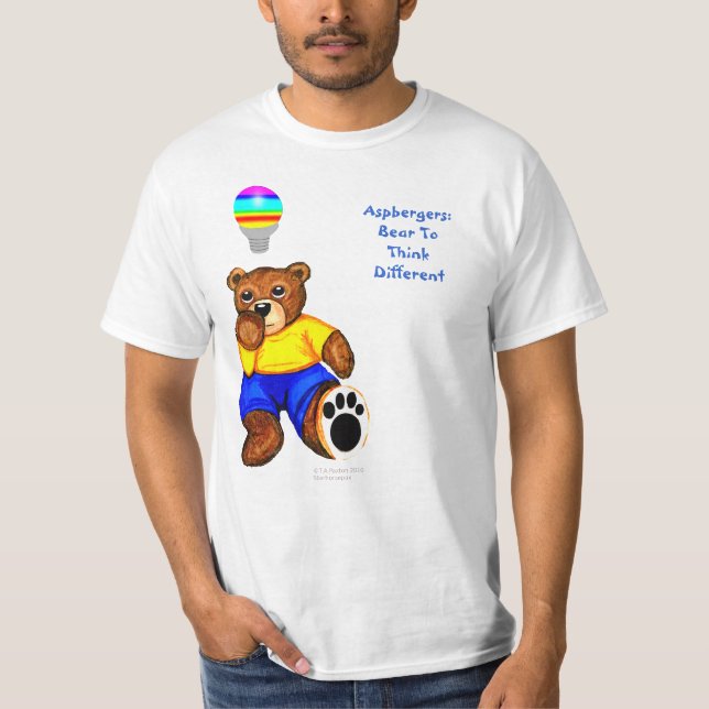 Camiseta Aspergers: Lleve pensar diferente (Anverso)
