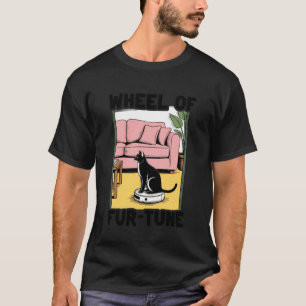 Camiseta Aspiradora Robot con Chiste de Gato Rueda de Fur-T