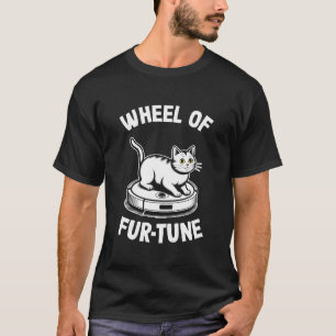 Camiseta Aspiradora Robot con Chiste de Gato Rueda de Fur-T