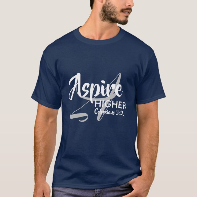 Camiseta ASPIRE HIGHER Inspire Monograma Christian NAVY (Anverso)