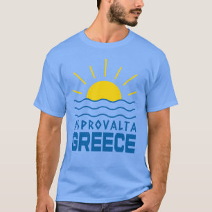 Camiseta Asprovalta Grecia Sol Y Mar Hombres Azul