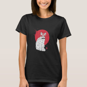 Camiseta Assasinn Cat Con Máscara De Kitsune