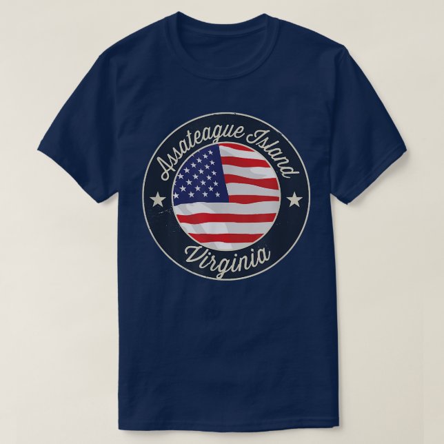 Camiseta Assateague Island - Patriotic Virginia Souvenir T- (Diseño del anverso)