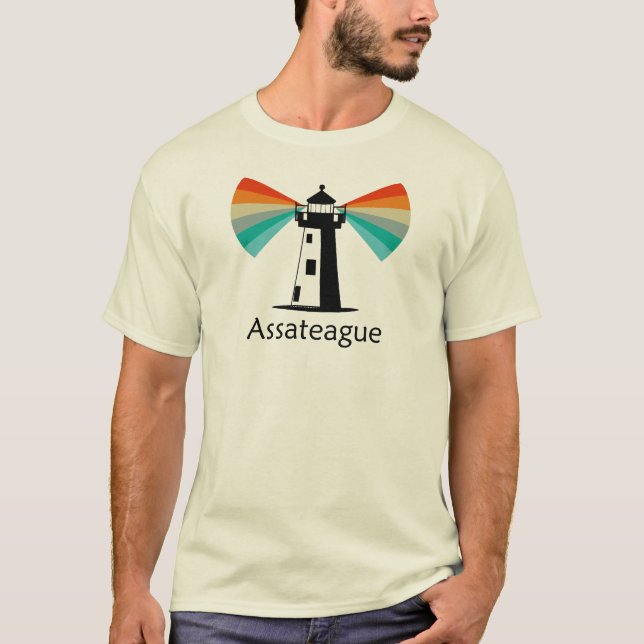 Camiseta Assateague Virginia Lighthouse Rainbow (Anverso)