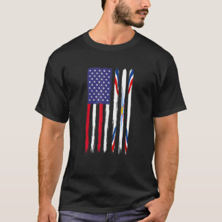Camiseta Assiria Roots Media Bandera Americana Patriótica A
