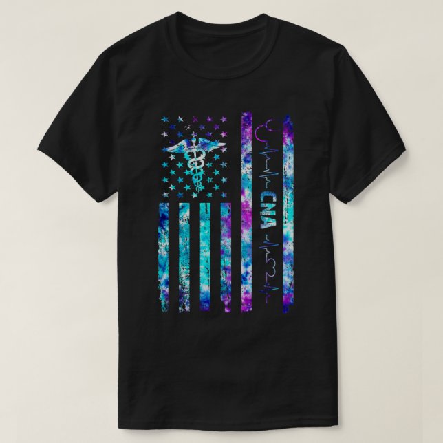 Camiseta Assista de la Enfermería certificada de la bandera (Diseño del anverso)
