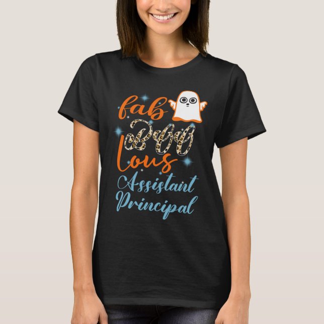 Camiseta Assistant Principal Halloween Fab Boo Lous Leopard (Anverso)