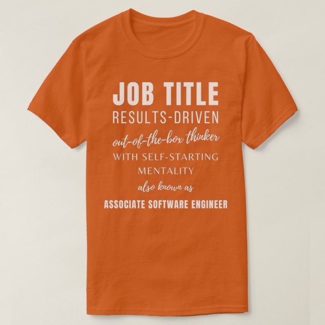 Camiseta Associate Software Engineer Work Birthday Punny Fu (Diseño del anverso)