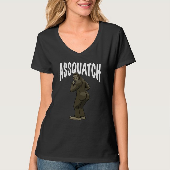 Camiseta Assquatch Crazy Animal Love Women Ape Wild Forest  (Anverso)