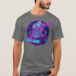 Camiseta Ast de vaporwave espacial con patineta astronauta 