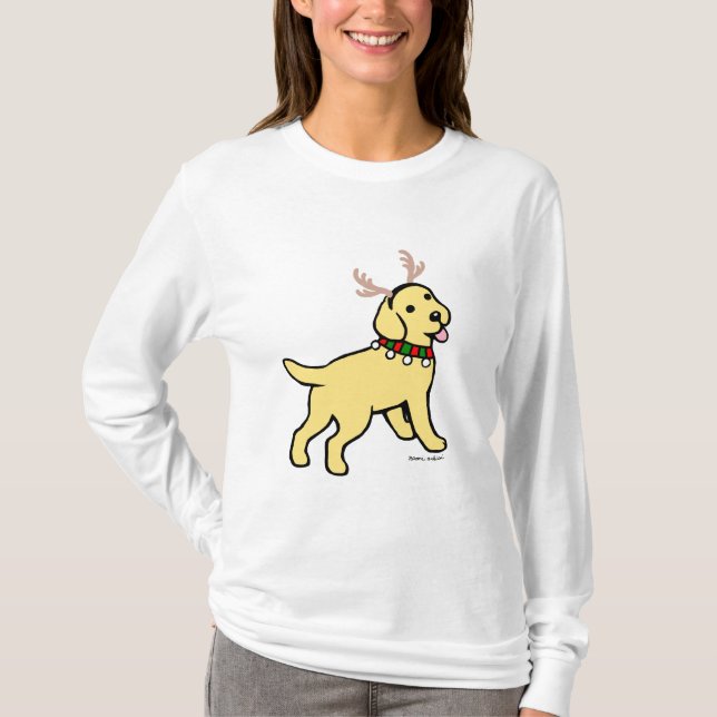 Camiseta Astas amarillas del navidad de Labrador (Anverso)