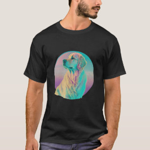 Camiseta Asterio retroonda de vaporwave de Golden Retriever