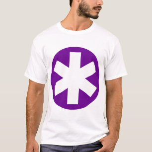 Camiseta Asterisco grande - Deep Purple y blanco